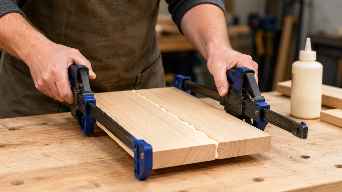 How to use woodworking clamps for beginners during a glue-up